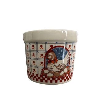 Vintage B&D Japan 3-Piece Planter Set - Country Hen Design Multicolor Ceramic